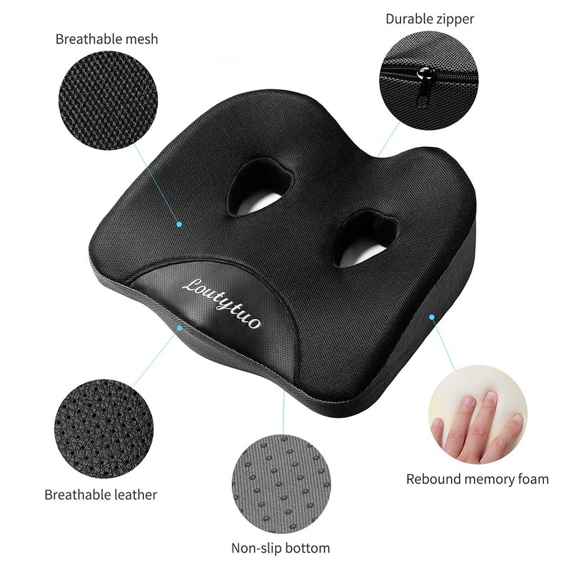 LOUTYTUO Seat Cushion Pillow,100% Memory Foam and Washable Cover,for Office Chair,Car Seat and Wheelchair, Soft Support Seat Cushion - Image 5